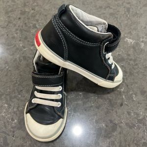 SEE KAI RUN "Peyton" Black Leather High Top Sneakers - Size 11